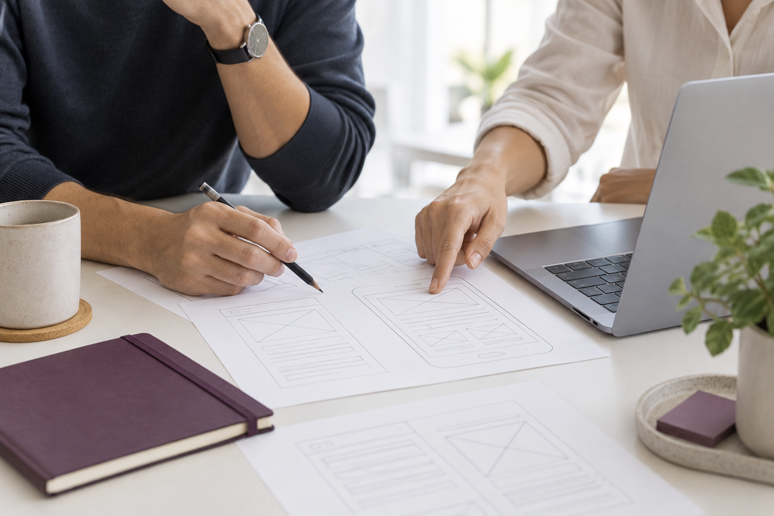 Conceptual collaboration on digital experience wireframes