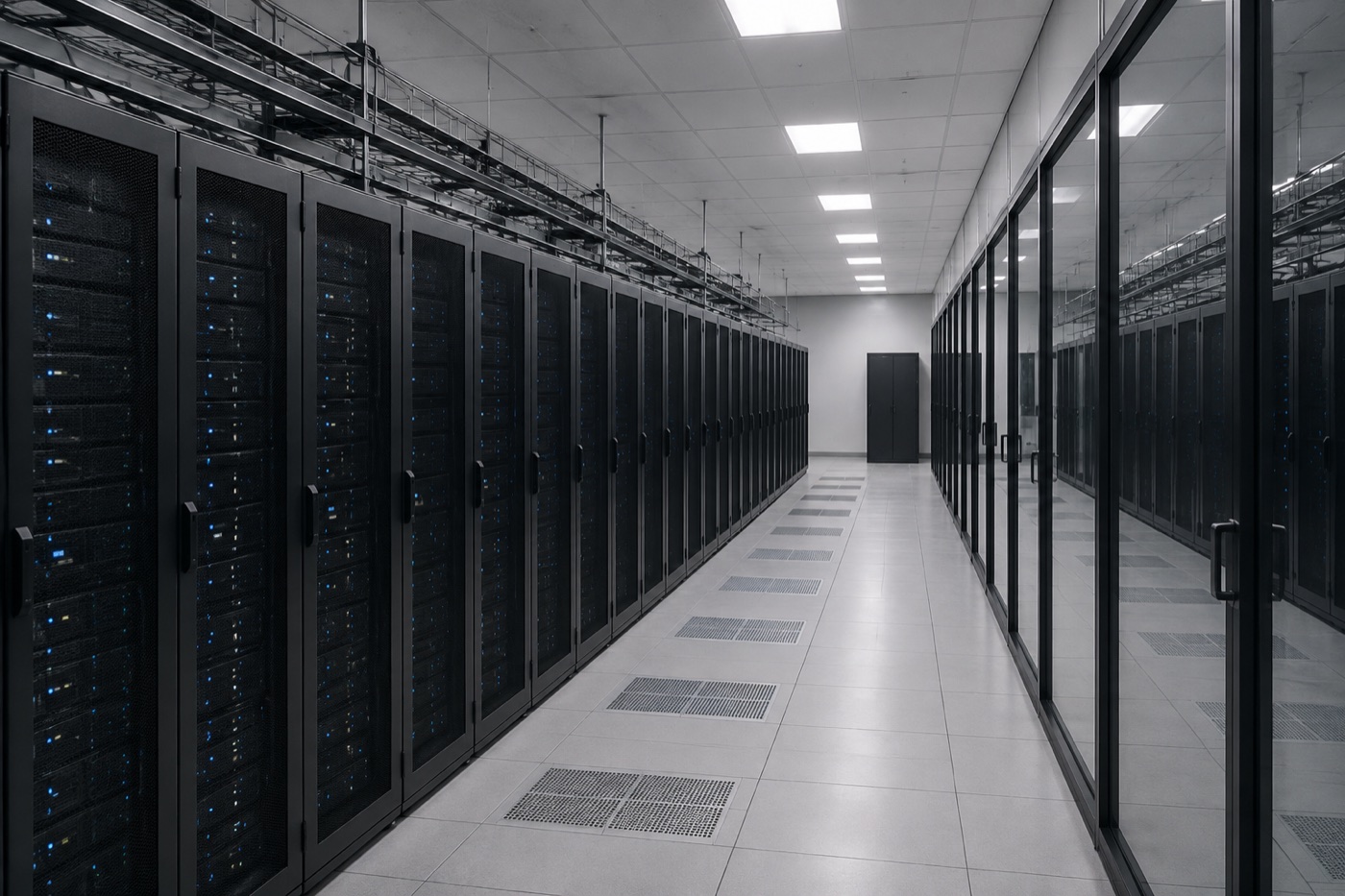 Architectural illustration of an orderly enterprise data center